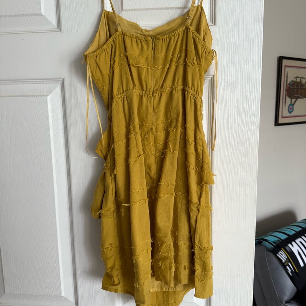 Cotton Candy Mustard Mini Dress